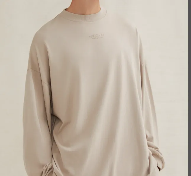 FEAR OF GOD ESSENTIALS FOG 23FW New Series Long Sleeve T-shirt Black Desert Yellow Feather Apricot S-XL