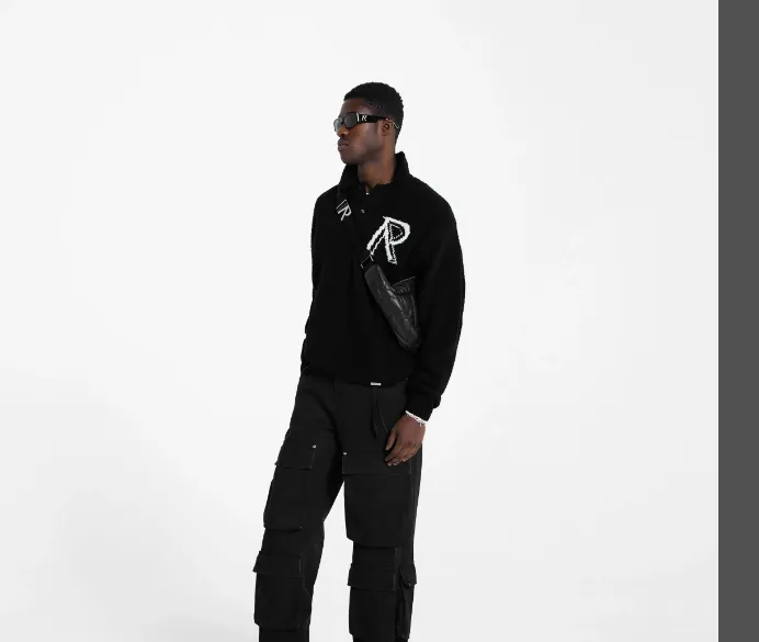 REPRESENT Alphabet Large Logo Jacquard Collar Sweater Hoodie Black Green Grey S-XL Size