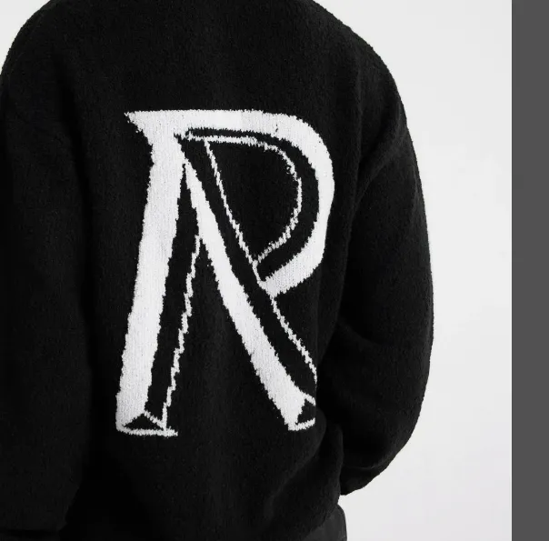 REPRESENT Alphabet Large Logo Jacquard Collar Sweater Hoodie Black Green Grey S-XL Size