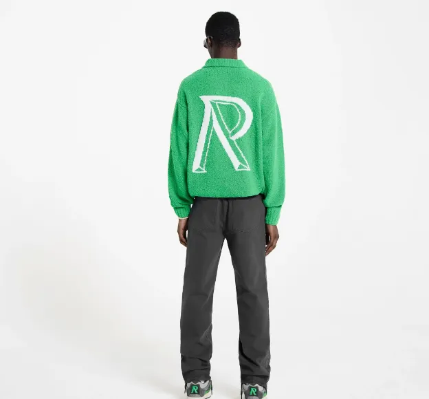 REPRESENT Alphabet Large Logo Jacquard Collar Sweater Hoodie Black Green Grey S-XL Size