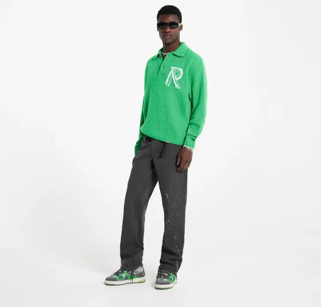 REPRESENT Alphabet Large Logo Jacquard Collar Sweater Hoodie Black Green Grey S-XL Size