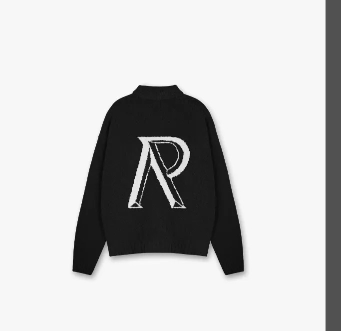 REPRESENT Alphabet Large Logo Jacquard Collar Sweater Hoodie Black Green Grey S-XL Size