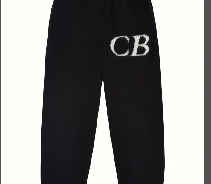 Cole Buxton niche minimalist letter logo jacquard loose woolen pants in navy blue, dark green, black, gray, size S-XL