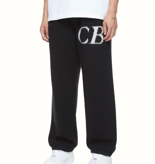 Cole Buxton niche minimalist letter logo jacquard loose woolen pants in navy blue, dark green, black, gray, size S-XL