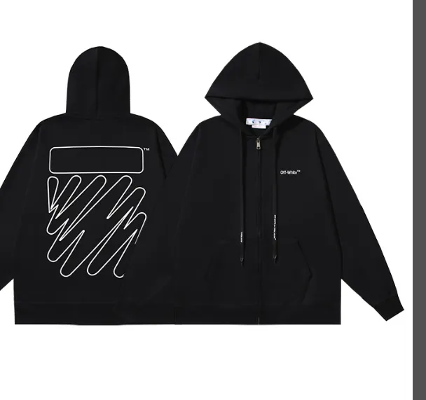 OFF-WHITE new wave shaped diagonal stripe printed hoodie sweatshirt jacket 🧥