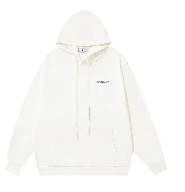 OFF-WHITE new minimalist wave shaped diagonal stripe printed hoodie sweatshirt