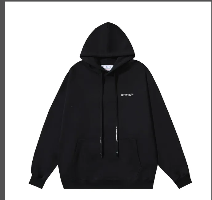 OFF-WHITE new minimalist wave shaped diagonal stripe printed hoodie sweatshirt