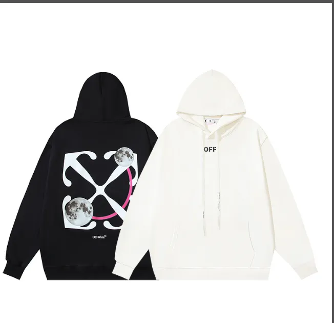 OFF-WHITE New Double Moon 🌕 Arrow print hoodie sweatshirt