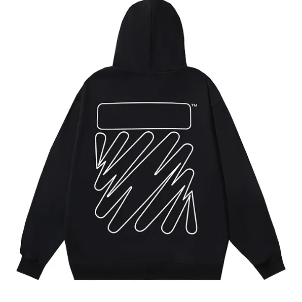 OFF-WHITE new minimalist wave shaped diagonal stripe printed hoodie sweatshirt