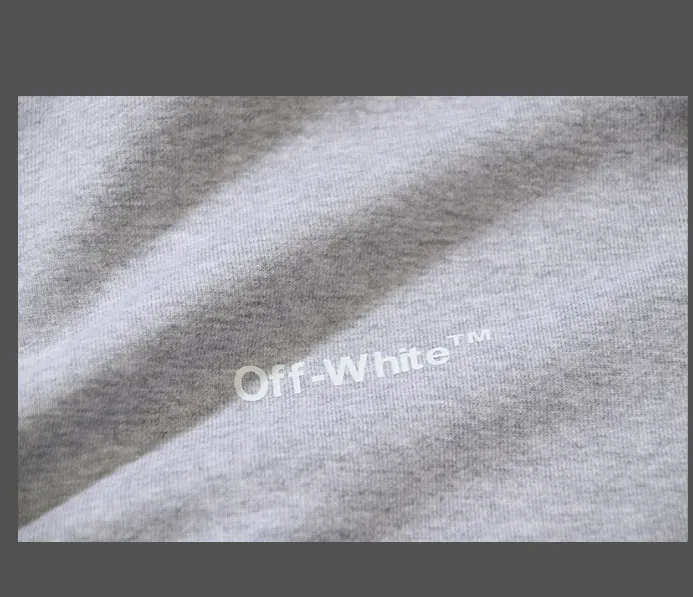 OFF-WHITE new minimalist wave shaped diagonal stripe printed hoodie sweatshirt