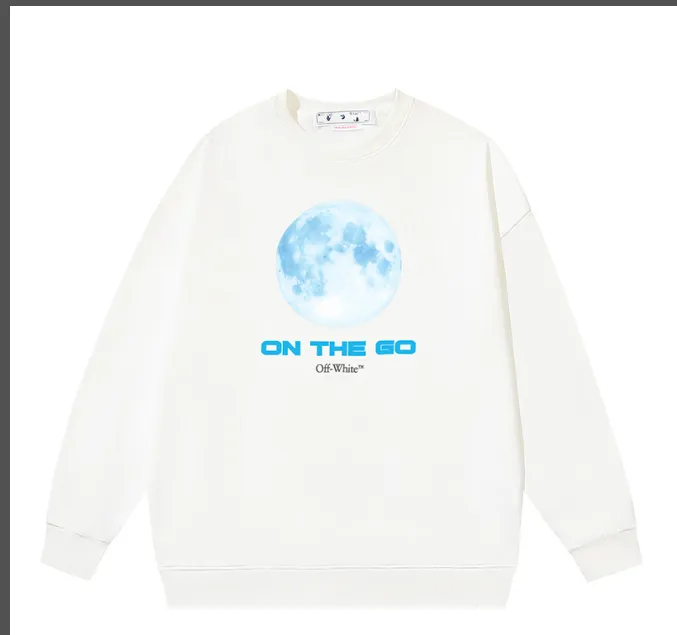 OFF-WHITE New Moon 🌕 Printed round neck hoodie