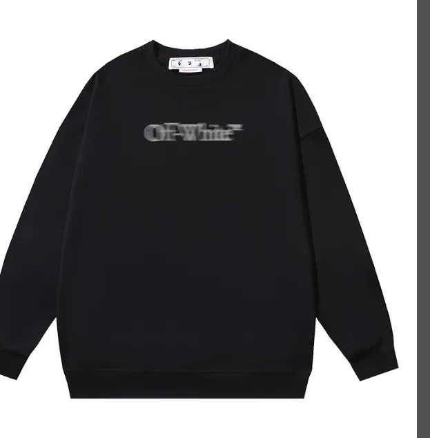 OFF-WHITE New Blurred Phantom Letter Printed Round Neck Hoodie