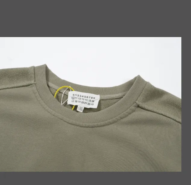 Maison Margiela MM6 Washed Outdated Digital LOGO Printed Round Neck Hoodie Green Grey 46 48 50 52