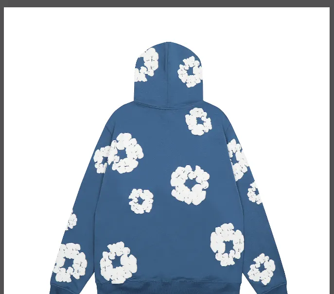 DENIM TEARS mainline cotton foam printed looped hoodie sweatshirt (can be paired with a set)