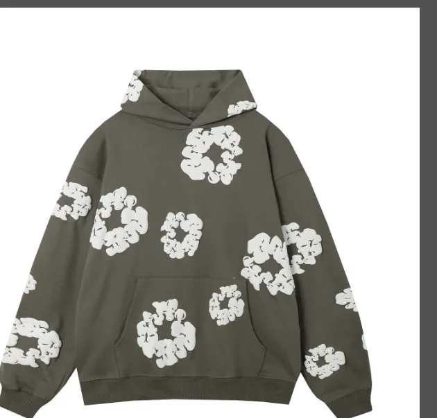 DENIM TEARS mainline cotton foam printed looped hoodie sweatshirt (can be paired with a set)