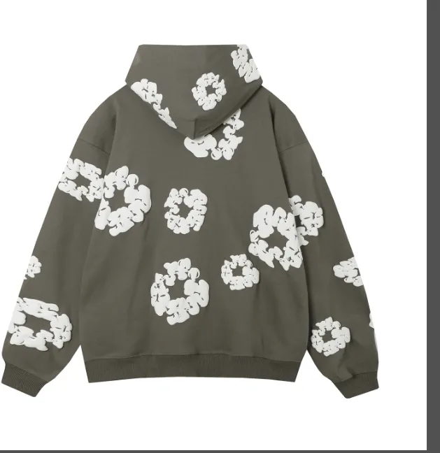 DENIM TEARS mainline cotton foam printed looped hoodie sweatshirt (can be paired with a set)