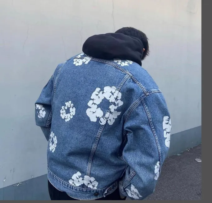 Denim Tears Cotton Flower Printed Jacket Cowboy Coat