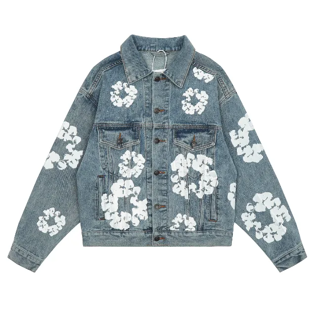 Denim Tears Cotton Flower Printed Jacket Cowboy Coat