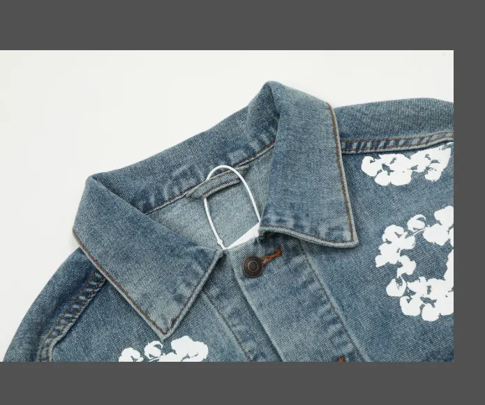 Denim Tears Cotton Flower Printed Jacket Cowboy Coat