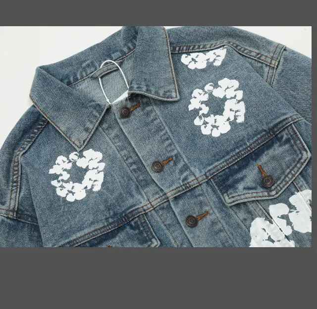 Denim Tears Cotton Flower Printed Jacket Cowboy Coat