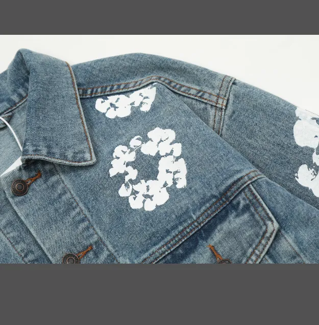 Denim Tears Cotton Flower Printed Jacket Cowboy Coat