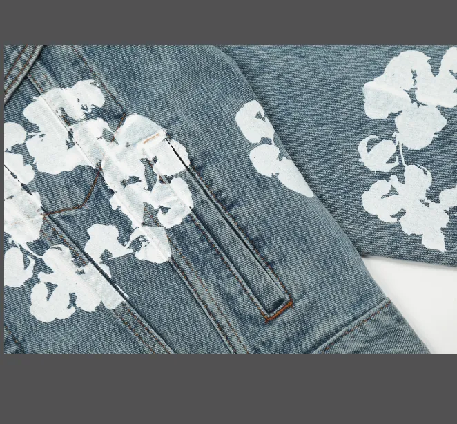 Denim Tears Cotton Flower Printed Jacket Cowboy Coat