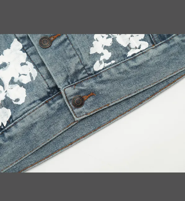 Denim Tears Cotton Flower Printed Jacket Cowboy Coat