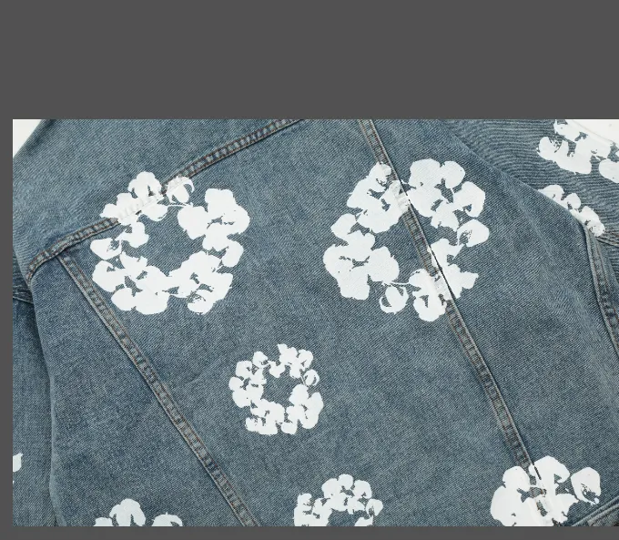 Denim Tears Cotton Flower Printed Jacket Cowboy Coat