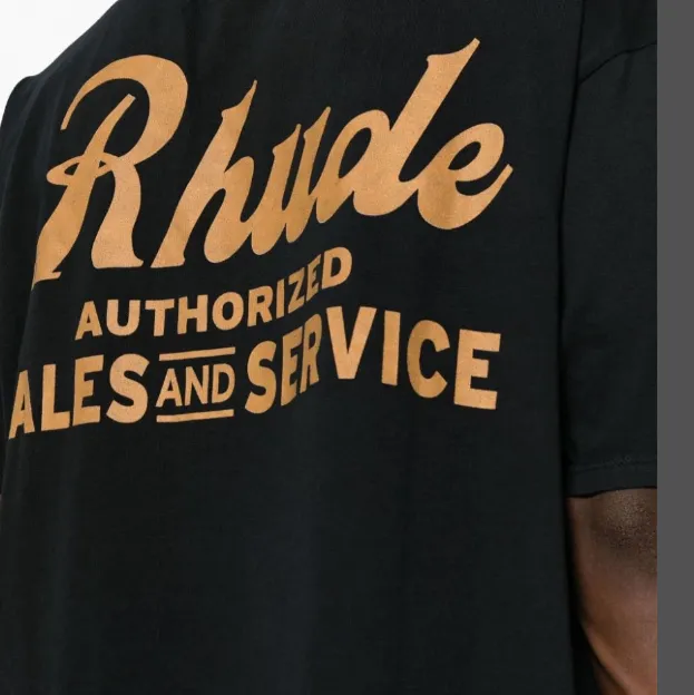 RHUDE SALES AND SERVICETEE Retro Vintage English Printed Short Sleeve T-shirt