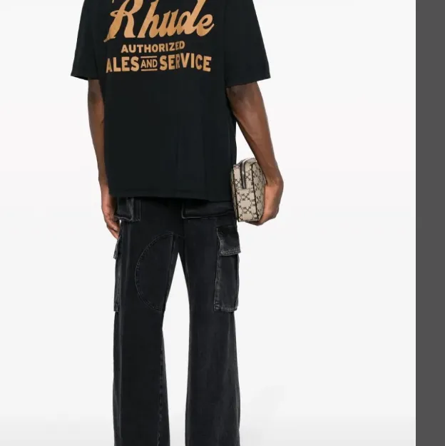 RHUDE SALES AND SERVICETEE Retro Vintage English Printed Short Sleeve T-shirt