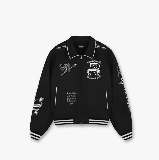 REPRESENT CHERUB WOOL VARSITY JACKET Retro Angel Embroidered Zipper Coat Baseball Jacket