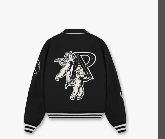 REPRESENT CHERUB WOOL VARSITY JACKET Retro Angel Embroidered Zipper Coat Baseball Jacket