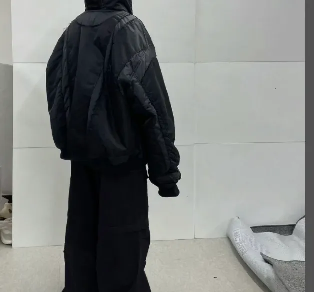 PROJECT G R silhouette structure broken cut hooded flight suit cotton jacket jacket black SML