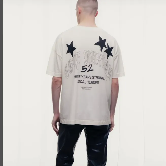 Cole Buxton London limited edition CB pentagram slogan logo short sleeved T-shirt black white S-XL size