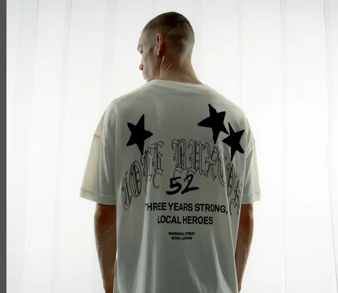 Cole Buxton London limited edition CB pentagram slogan logo short sleeved T-shirt black white S-XL size