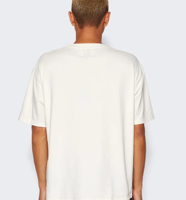 RHUDE Rally Flag Slogan Printed Short Sleeve T-shirt White S-XL Size