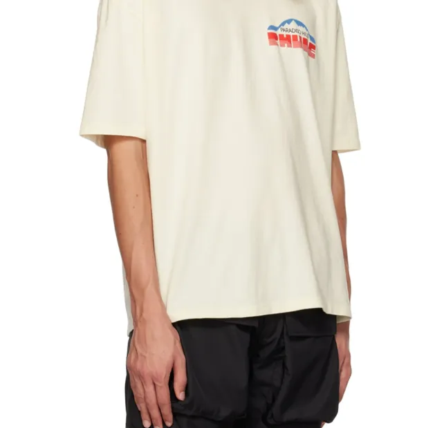 RHUDE PARADISO HILLS Road Race Retro Short sleeved T-shirt White S-XL