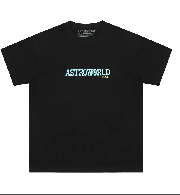 Travis Scott Cactus Jack Tour T-shirt Smiling Earth Tour Same Short sleeved T-shirt Black S M L XL