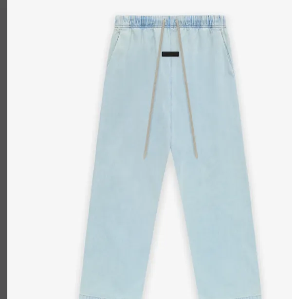 FEAR OF GOD ESSENTIALS FOG elastic drawstring denim pants denim blue S-XL