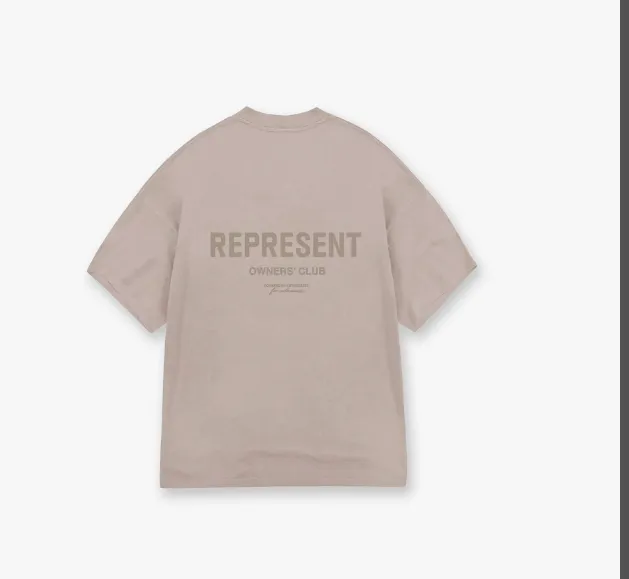 REPRESENT Minimalist Slogan Letter Logo Short Sleeve T-shirt Purple Grey Wolf Grey S-XL Size