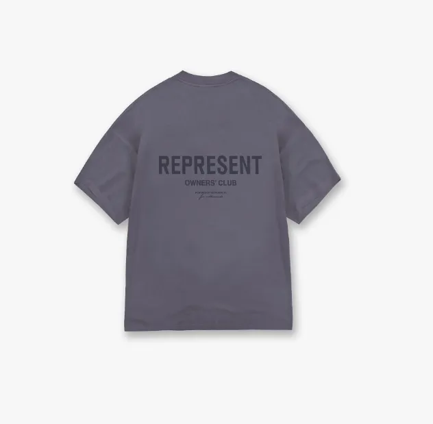 REPRESENT Minimalist Slogan Letter Logo Short Sleeve T-shirt Purple Grey Wolf Grey S-XL Size