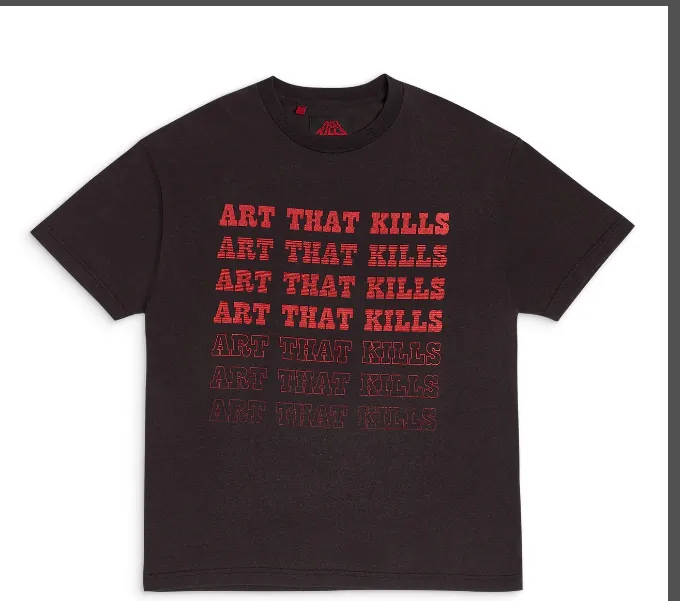 GALLERY ART THAT KILLS Identity TEE American vintage style printed short sleeved t-shirt, washed black S M L XL