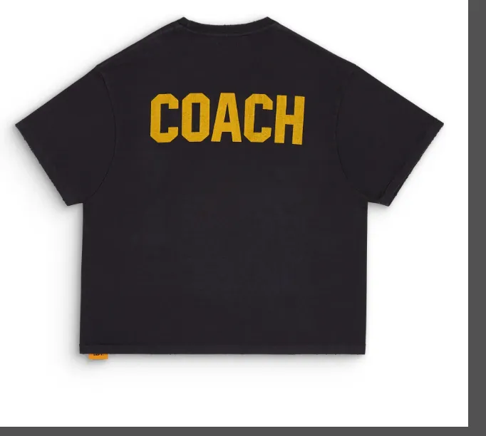 GALLERY DEPT STUDENT COACH REVERSIBLE TEE GD American Retro Washed Vintage New VINTAGE English Front and Back Printed Short Sleeve T-shirt Washed Black Rice Apricot Yellow S-XL