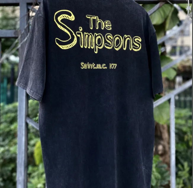 Simpson Limited Edition High Street Retro Heavy Old Washed Vintage Short Sleeves Full of Retro Premium Sense Size: S M L XL Note: Our company has applied for art copyright for this pattern, and piracy must be complained to the end