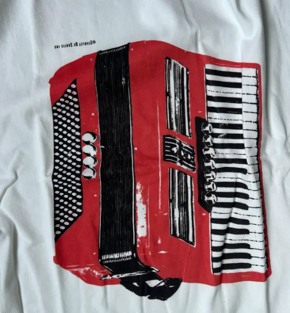 90's Stanley Desantis vintage tee American retro accordion vintage printed short sleeved t-shirt