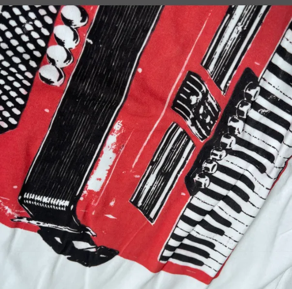 90's Stanley Desantis vintage tee American retro accordion vintage printed short sleeved t-shirt