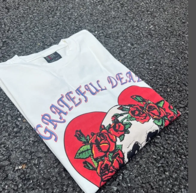 Grateful DEAD 1990 SUMMER TOUR LOT T-SHIRT Retro American Band Concert Accessories 90s Printed Short sleeved T-shirt