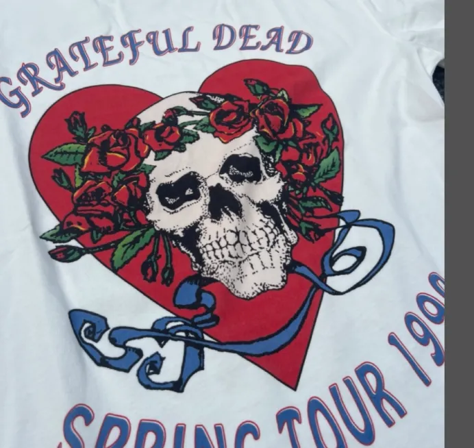 Grateful DEAD 1990 SUMMER TOUR LOT T-SHIRT Retro American Band Concert Accessories 90s Printed Short sleeved T-shirt