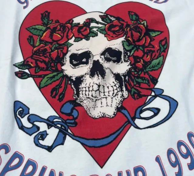 Grateful DEAD 1990 SUMMER TOUR LOT T-SHIRT Retro American Band Concert Accessories 90s Printed Short sleeved T-shirt