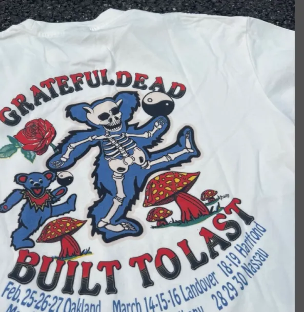 Grateful DEAD 1990 SUMMER TOUR LOT T-SHIRT Retro American Band Concert Accessories 90s Printed Short sleeved T-shirt